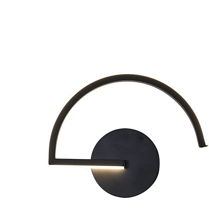 LED fali lámpa, Mmgoqqt, 24x18cm, fekete