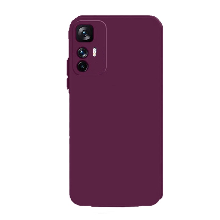 Husa Jelly Silicone Compatibil cu Xiaomi 12T, Interior de microfibra, Flexibila, Visiniu