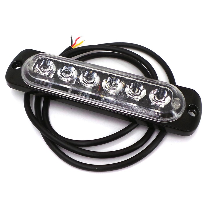 Lampa pozitie laterala stroboscopica, motoLEDy, cu 6 LED-uri, 18 moduri functionare cu memorie, sincronizare si conectare, diode ALR generatia 3, vizibilitate mare ziua, rezistenta la socuri, etansa la apa si praf, 12V-24V, 112x28x10mm, Verde
