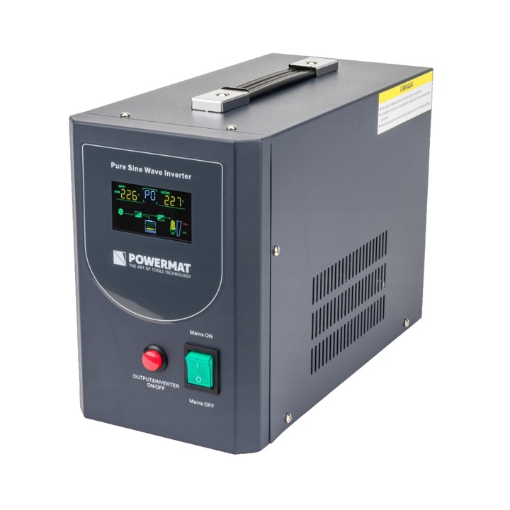 Стабилизатор на напрежение 220V, UPS, аварийно захранване, LCD монитор, 1500VA / 1200W, Powermat