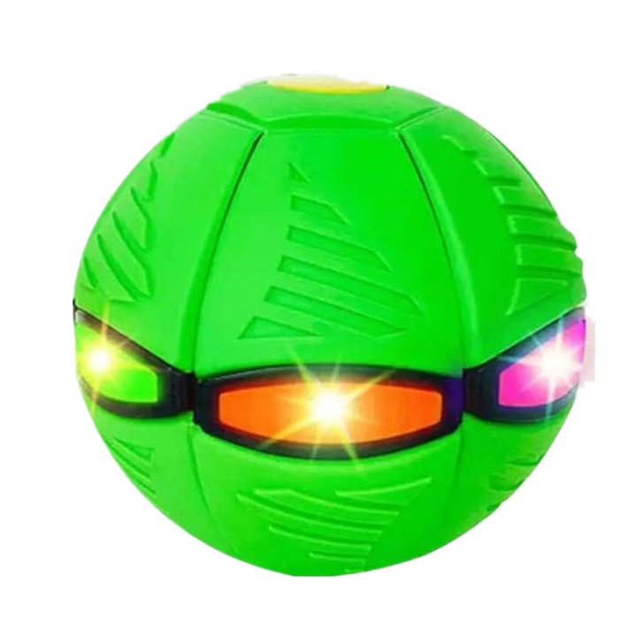 Играчка магическа топка EZGETOP®, с 6 светодиода, тип НЛО, зелена