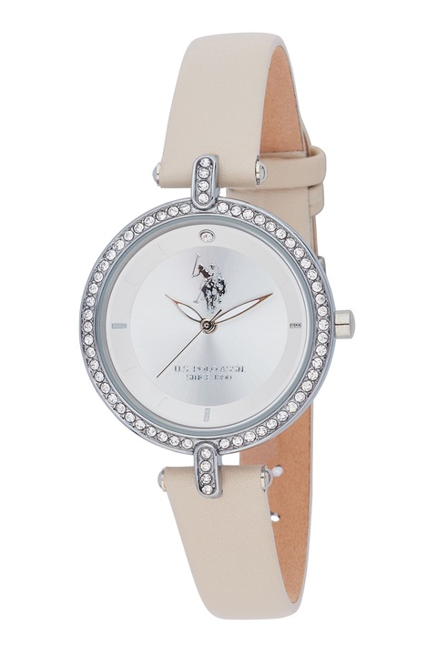 U.S. Polo Assn., Ceas cu coroana cu zirconia, Bej