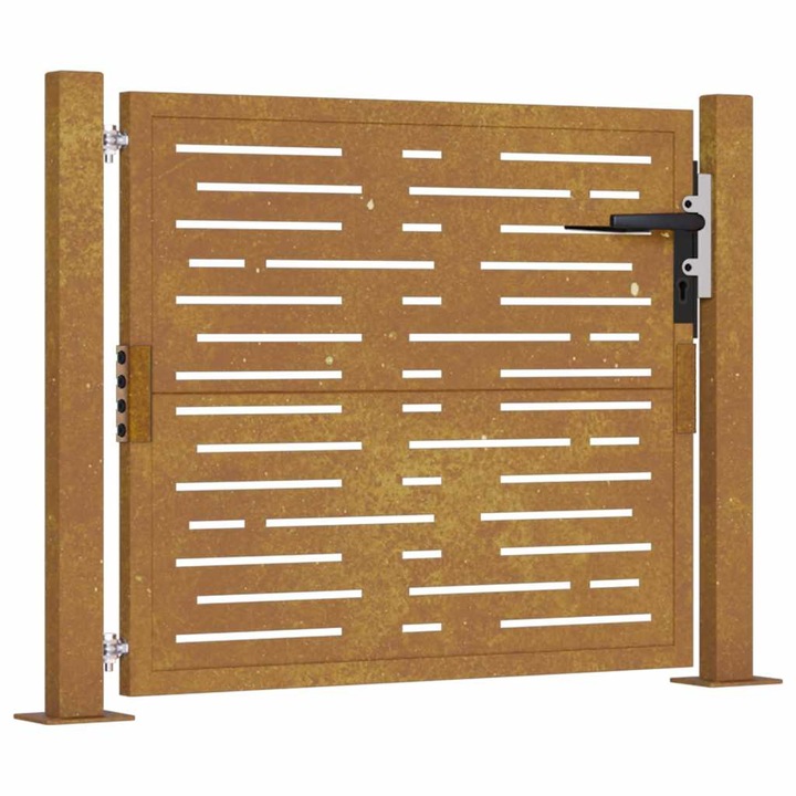 Poarta pentru gradina vidaXL, 105x80 cm, otel corten, dreptunghiuri 13.05 kg 153196