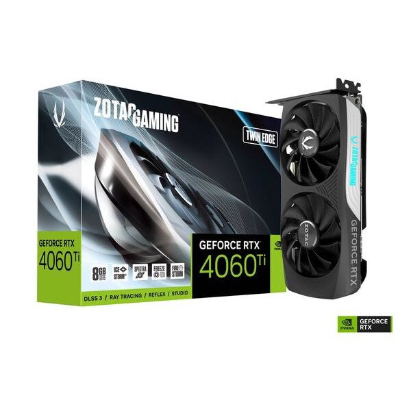 ZOTAC GAMING GeForce RTX 4060 Ti 本体 Placa video ZOTAC GeForce RTX 4060 Ti Twin Edge 8GB GDDR6 128-bit