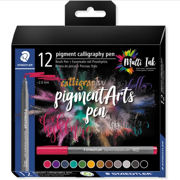 Set 12 carioci de caligrafie - Pigment, Plastic, Liceu
