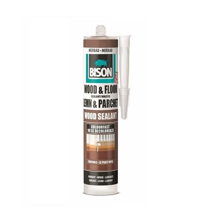 Acril mastic Bison, pentru lemn si parchet, merbau, 300 ml