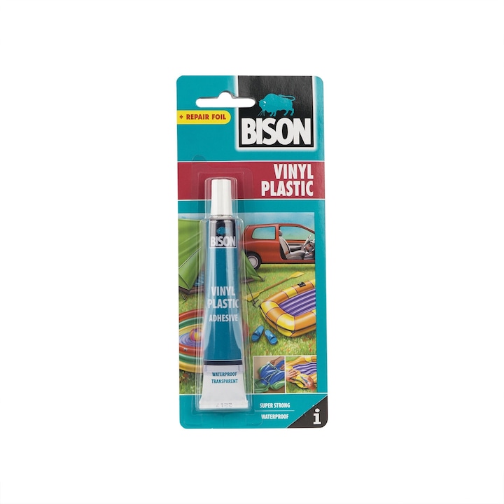 Adeziv Bison, de reparare, pentru plastic si vinil, 25 ml, transparent