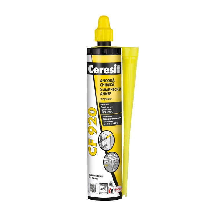 Adeziv Ceresit CF 920, de constructii, ancora chimica, 300 ml, gri
