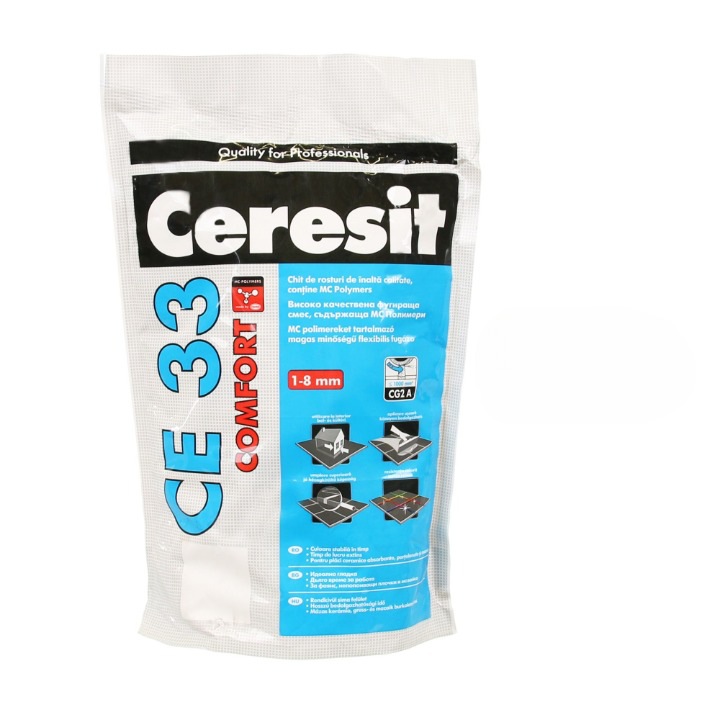 Chit de rosturi gresie si faianta Ceresit CE 33 Caramel, bej, interior, 5 kg