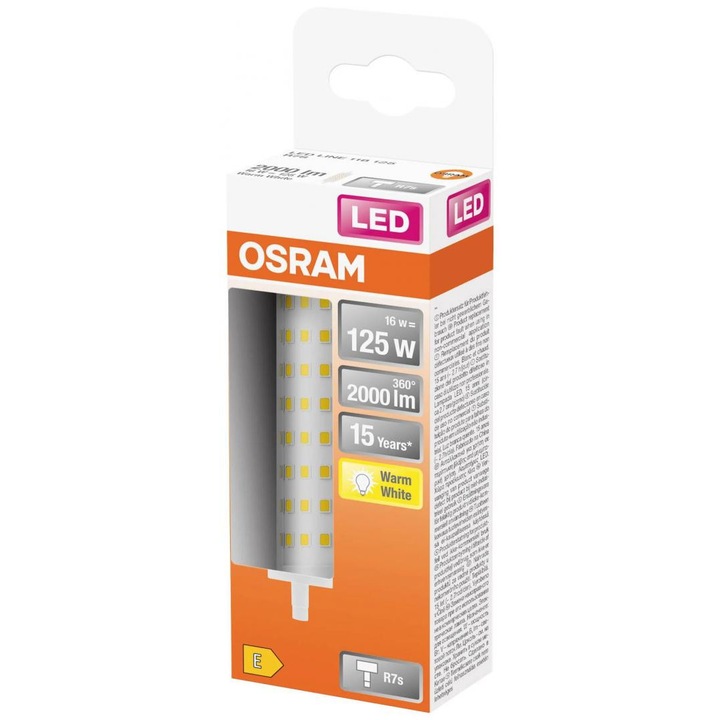 Bec LED Osram LINE, R7s, 16W (125W), 2000 lm, lumina