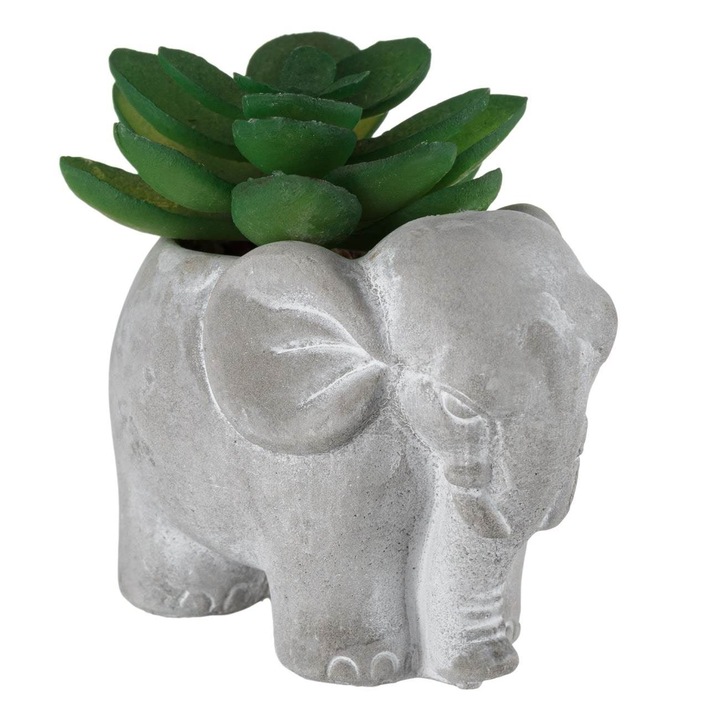 Декоративна саксия модел слонче с растение 8х5х7.5см