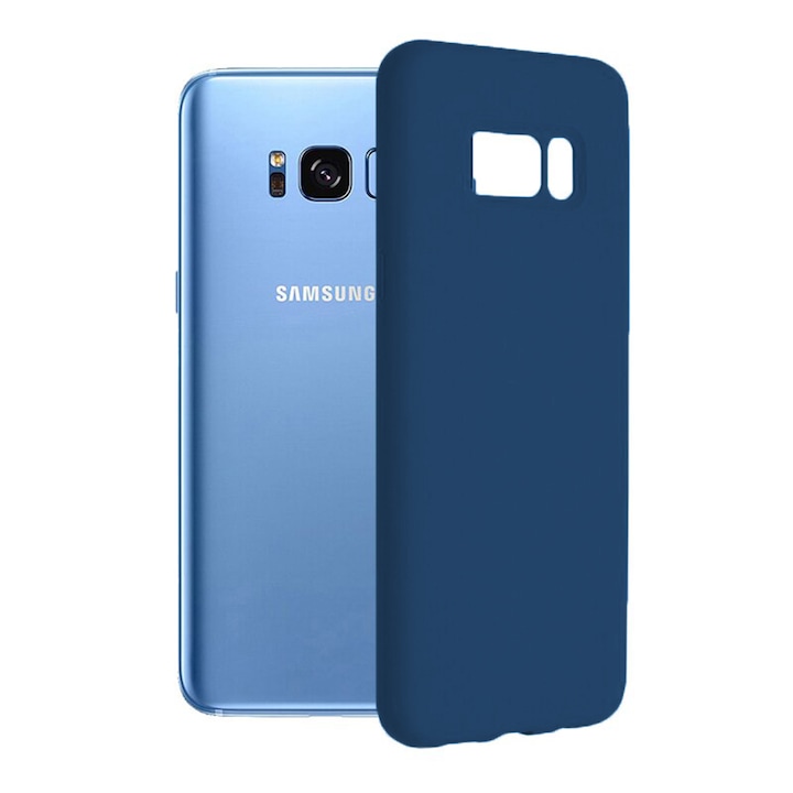 Силиконов калъф, съвместим със Samsung Galaxy S8, Silicone TPU, Soft Feeling, Slim Fit, Next Level Smart Protection, Camera Protection, Blue