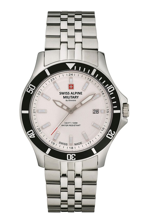 Swiss Alpine Military, Ceas din otel inoxidabil, Argintiu