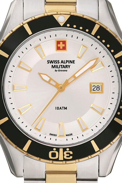 Swiss Alpine Military, Двуцветен часовник с швейцарски механизъм, Сребрист, Златист