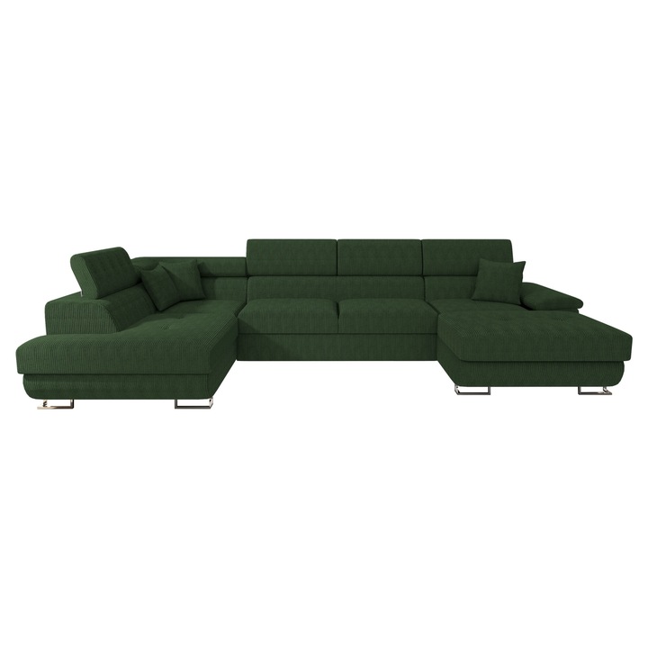 Coltar rabatabil Alvin Bis Reiat, MIRJAN24, stanga, verde, 345x202x91 cm