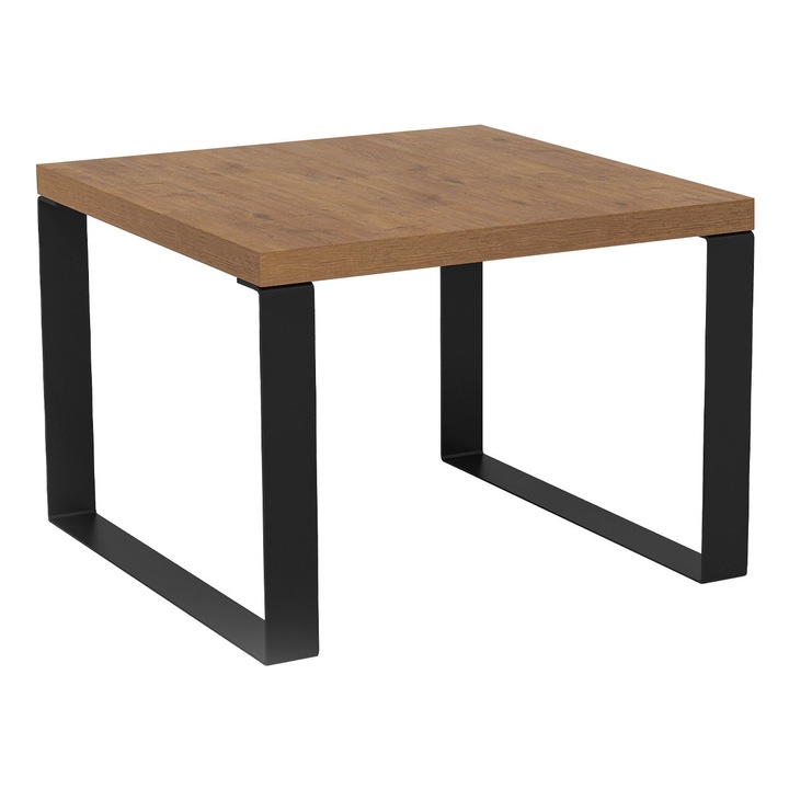 Masuta pentru cafea Wyskiz, Mirjan24, 60x60x44 cm, negru / stejar