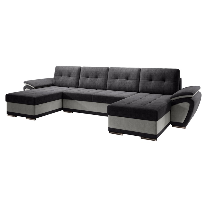 Coltar Jarelin U, MIRJAN24, gri inchis / gri, 336x157x97 cm