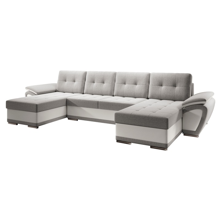 Coltar Jarelin U, MIRJAN24, bej / alb, 336x157x97 cm