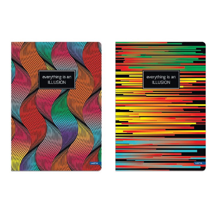 Комплект 2 тетрадки А4, UV ламинирани корици 300гр, 96 стр., математика - Illusion Collection