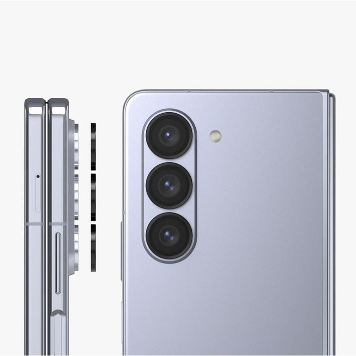 3 db Ringke Frame Glass kameraüvegvédő készlet, amely kompatibilis a Samsung Galaxy Z Fold 5 Black készülékkel