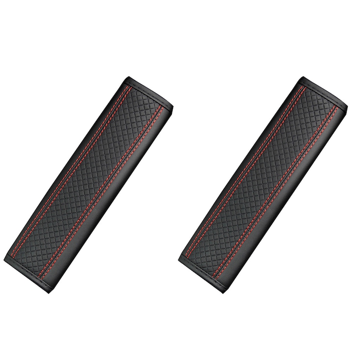 Комплект от 2 протектора за колан, MorFansi, 23x6.5cm, Червен/Черен