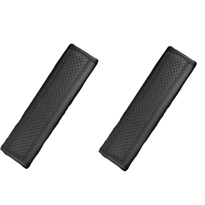 Set 2 protectii pentru centura auto, MorFansi, 23x6.5cm, Negru