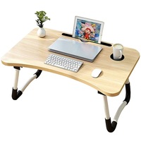 Masa pliabila multifunctionala, Pentru laptop sau mic dejun la pat, Crem, Crem