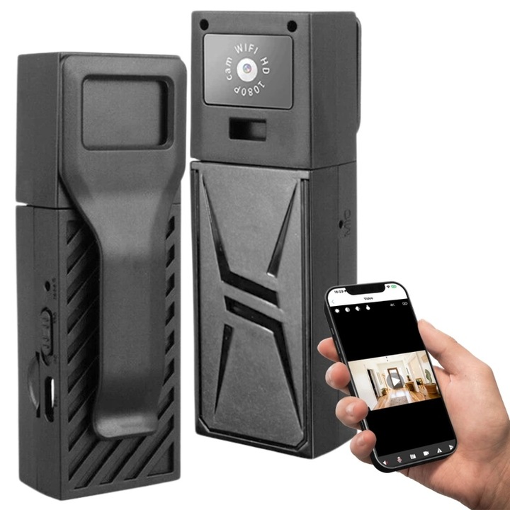Камера за тяло iUni M7, Wi-Fi, 4K изглед, Нощно виждане, Сензор за движение