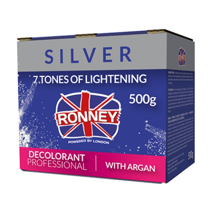 Pudra decoloranta Ronney, Silver, Argan, 7 tonuri, 500 g