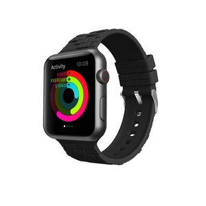 Curea ceas, Silicon, Compatibil Apple Watch 8/7/6/5/4/3/2/1/SE, Display 42/44/45 mm, Negru