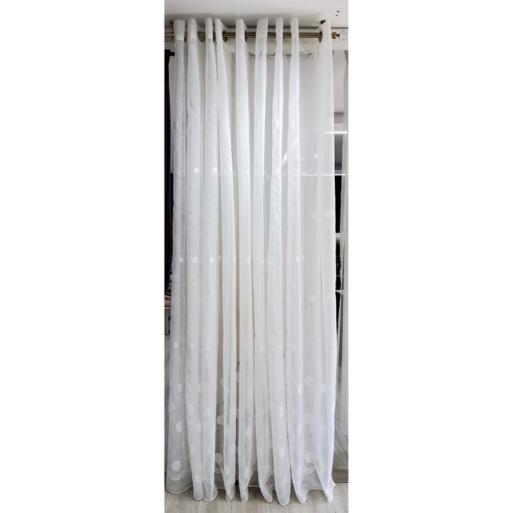 Perdea brodata 400x20 alba