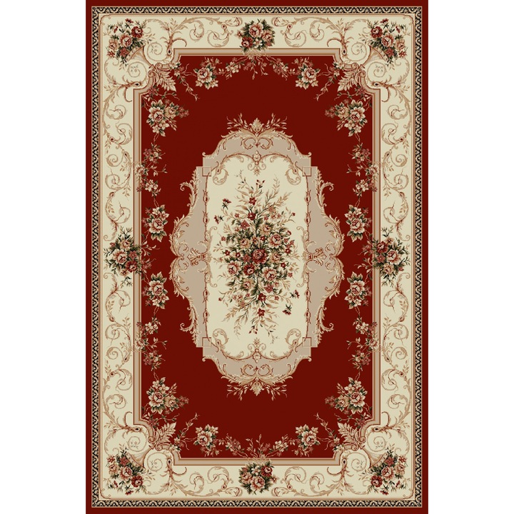 Covor Lotos 507, Covor Dreptunghiular, Rosu Rosu 60 x 110