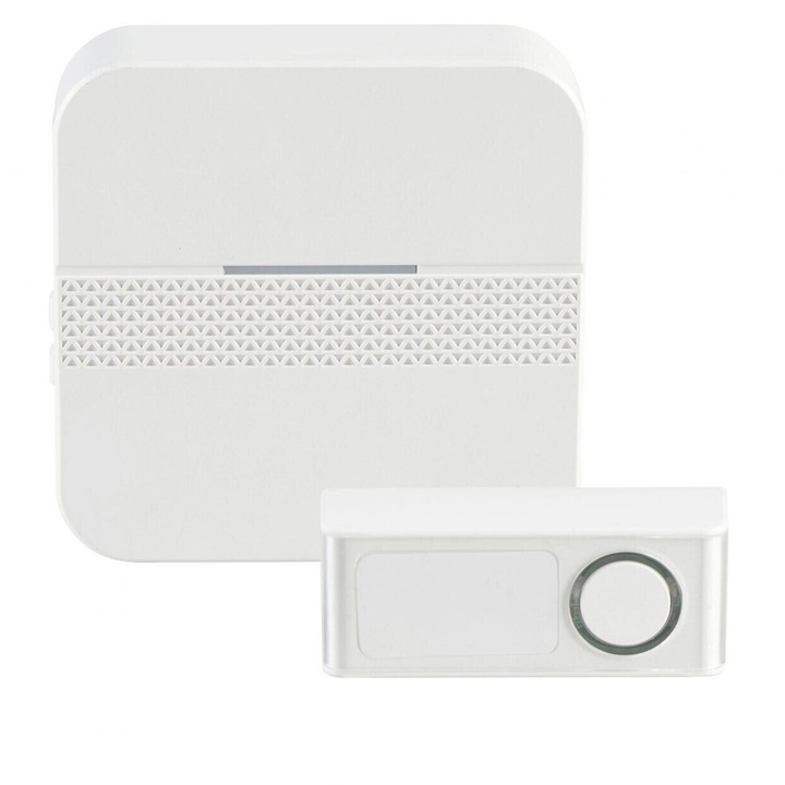 Soneria wireless Haidemann, 230 V, 75 m, Pentru contact, Alb