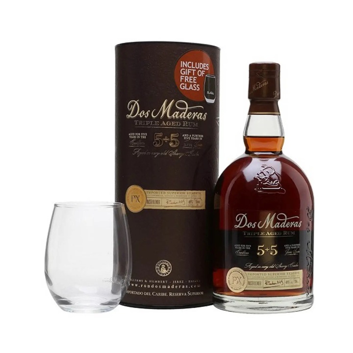 Dos Maderas P.X. 5+5 rum, 0.7 l, pdd+pohár 40%