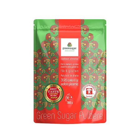 Indulcitor Pudra Green Sugar Pulbere 2000 grame Laboratoarele Remedia
