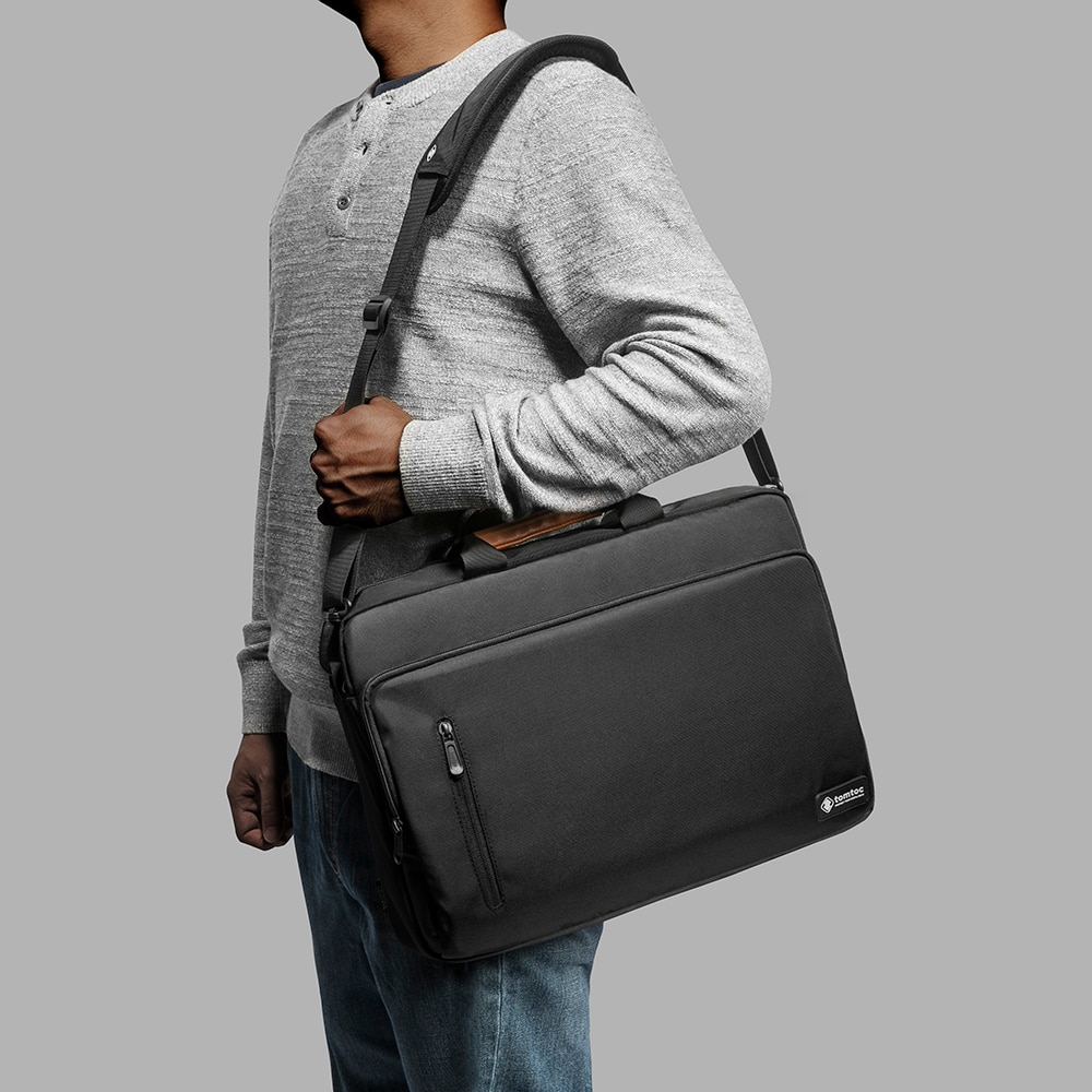 Geanta Mailman Laptop 14″, Compact, Defender Laptop Briefcase, I35, Nailon, Negru