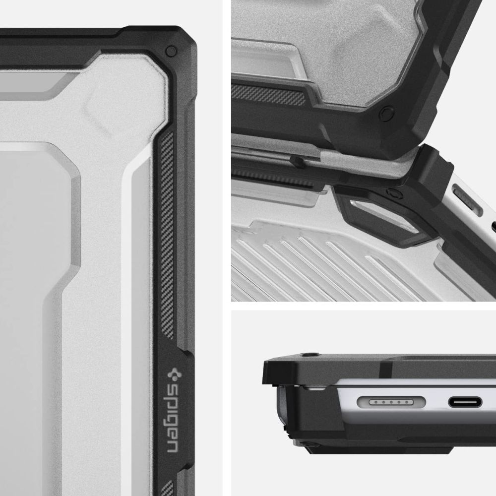 Carcasa de protectie compatibila cu Apple MacBook Pro 14" 2021/2022/2023, Compact, Rugged Armor, I65, PC, Negru