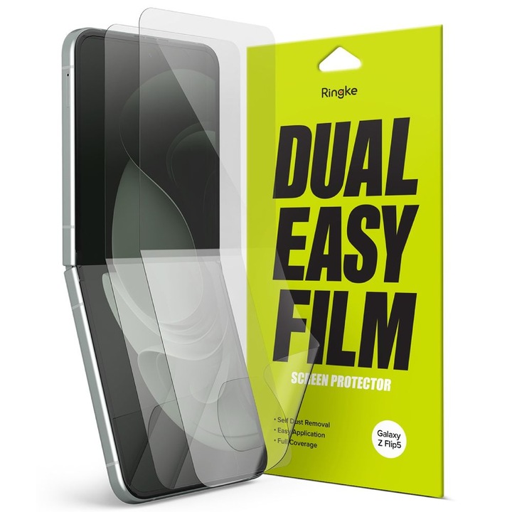 Протектор Ringke Dual Easy Set, 2бр за Samsung Galaxy Z Flip 5, Clear