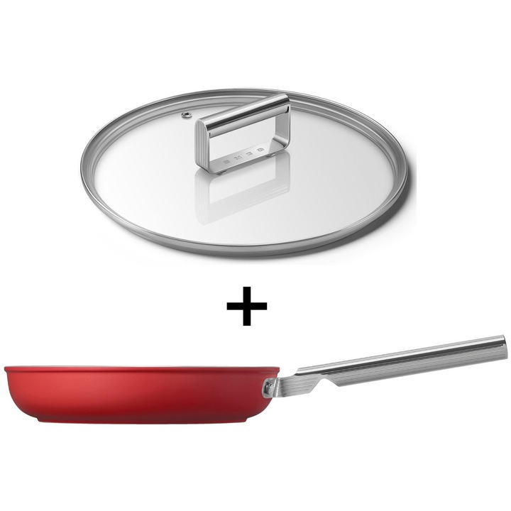 Тиган Smeg CKFF2801RDM, Обем 2.7 л., Диаметър 28 см, Червен
