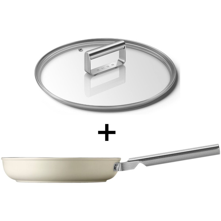 Тиган Smeg CKFF2601CRM, Обем 2.3 л., Диаметър 26 см, Крем