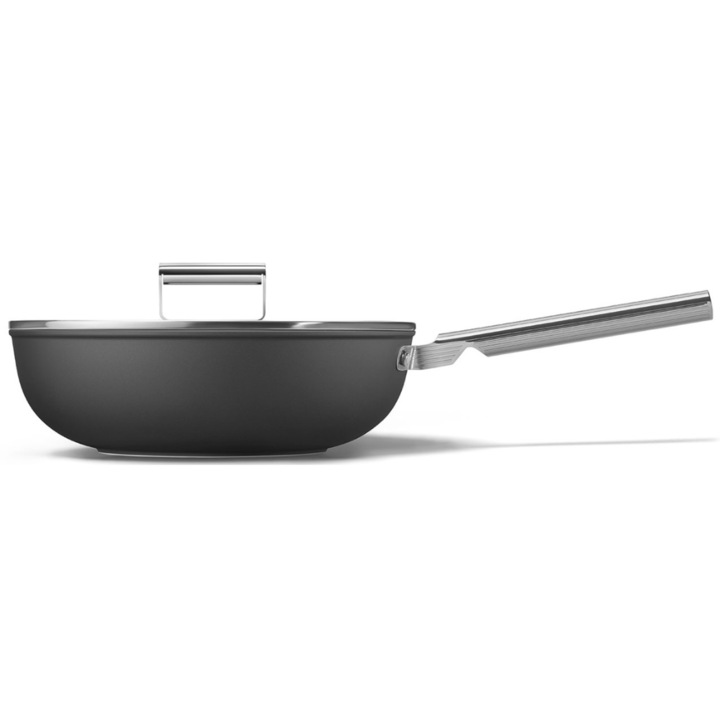 Уок тиган Smeg CKFW3001BLM, Обем 5.3 л., Диаметър 30 см, Черен