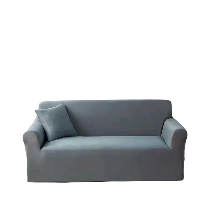 Modern elasztikus huzat 2 személyes kanapéhoz 1 párnahuzattal, M méret, világosszürke