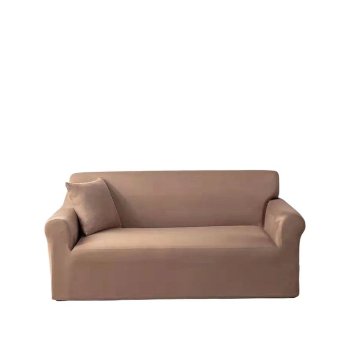 Modern elasztikus huzat 2 személyes kanapéhoz 1 párnahuzattal, M-es méret, bézs
