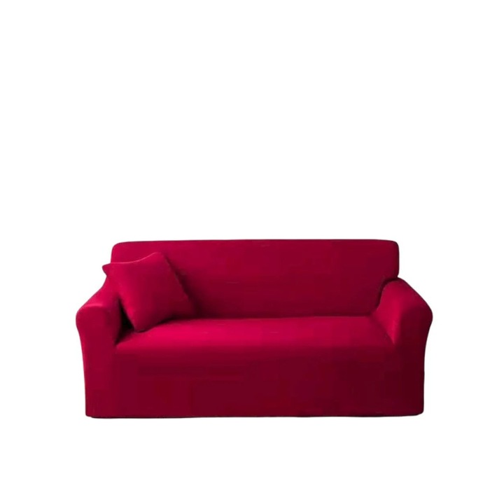 Modern elasztikus huzat 2 személyes kanapéhoz 1 párnahuzattal, M méret, piros