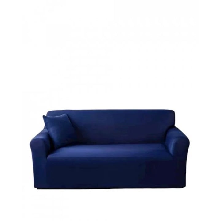 Modern elasztikus huzat 2 személyes kanapéhoz 1 párnahuzattal, M méret, sötétkék