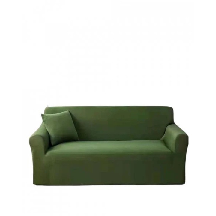 Modern elasztikus huzat 2 személyes kanapéhoz 1 párnahuzattal, M méretű, zöld