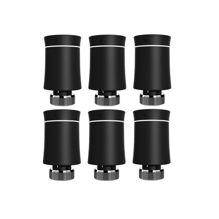 Интелигентен комплект за автоматизация на радиатора, Qsmart hub включен, Управление от телефона, iOS/Android приложение, Черен