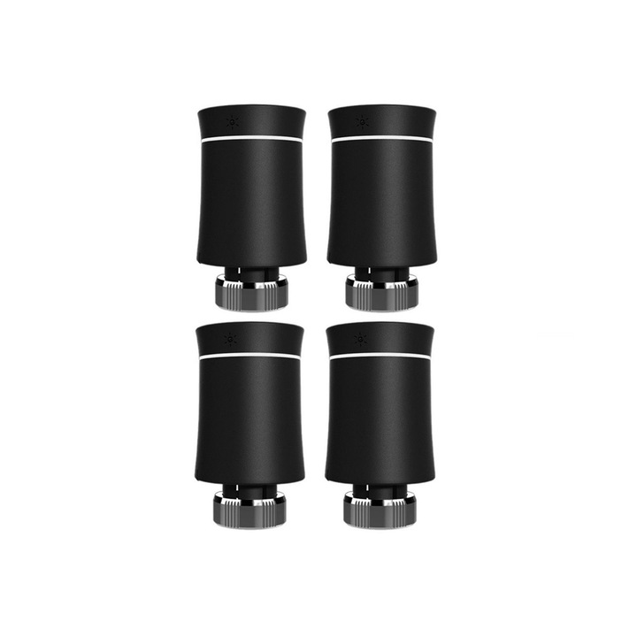 Интелигентен комплект за автоматизация на радиаторите, Управление от телефона, iOS/Android приложение, Черен