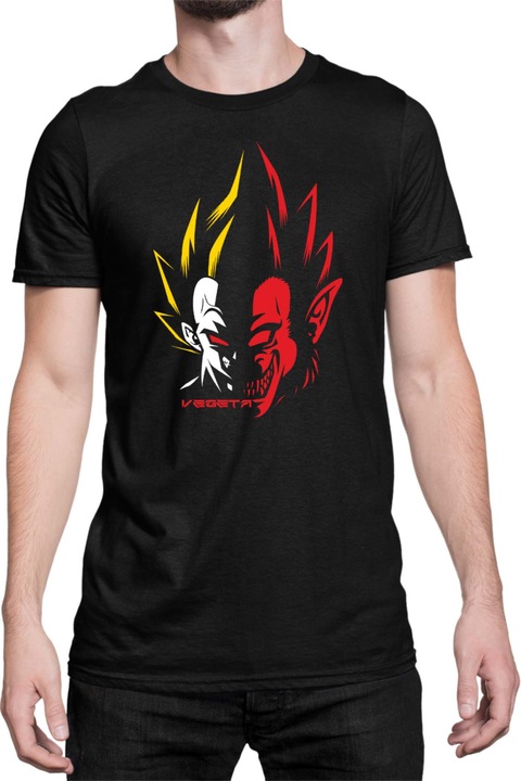 Férfi póló Dragon Ball Z Vegeta Beast 04, Fekete