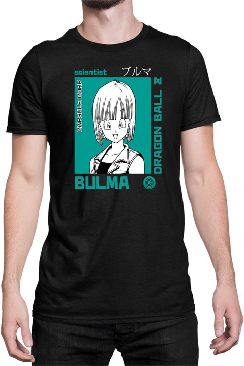 Férfi póló Dragon Ball Z Bulma 01, Fekete